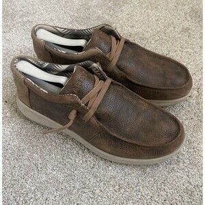 Ariat Men's Hilo US 9.5 EE Dark Brown and Tan Leather Lace Up Casual Shoes